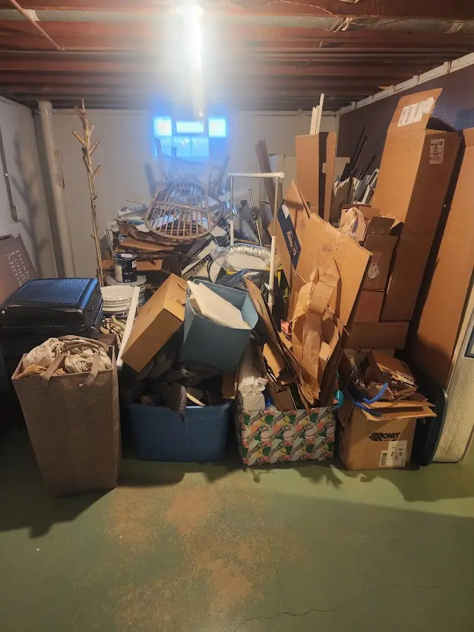 Roll-off dumpster container at job site for 4 Yard Dumpster Rental in Gothenburg